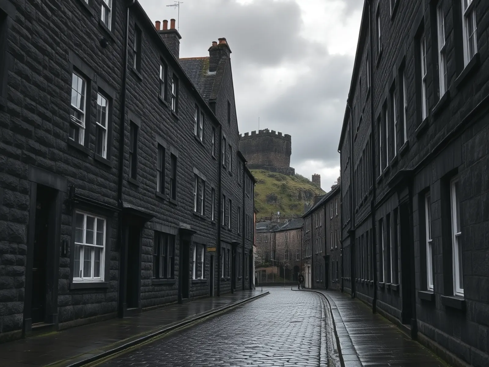 Edinburgh, Scotland — the village and the road out to the tour stops